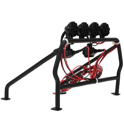 RC Car Roll Cage, Metal Roll Cage Bucket with 6 LED Light Replacement Fit for SCX10 1/10 Axial 4WD RC Car, Prevent RC Car from Scratching and Damaging
