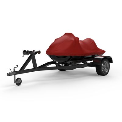 Weatherproof Max Jet Ski Cover Compatible with 2021 Yamaha Wave Runner GP 1800 R SVHO RED Color Trailerable Protects from Rain, Sun, and More! Includes Trailer Straps and Storage Bag