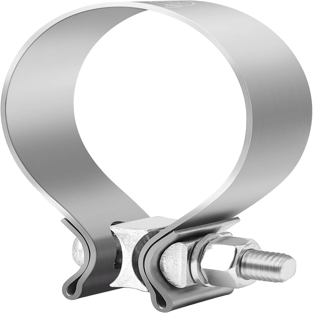 EVIL ENERGY 1.75 Inch Exhaust Clamp, 1 3/4" Narrow Band Muffler Clamp Stainless Steel for Pipes, Mufflers, Catalytic Converters 2PCS