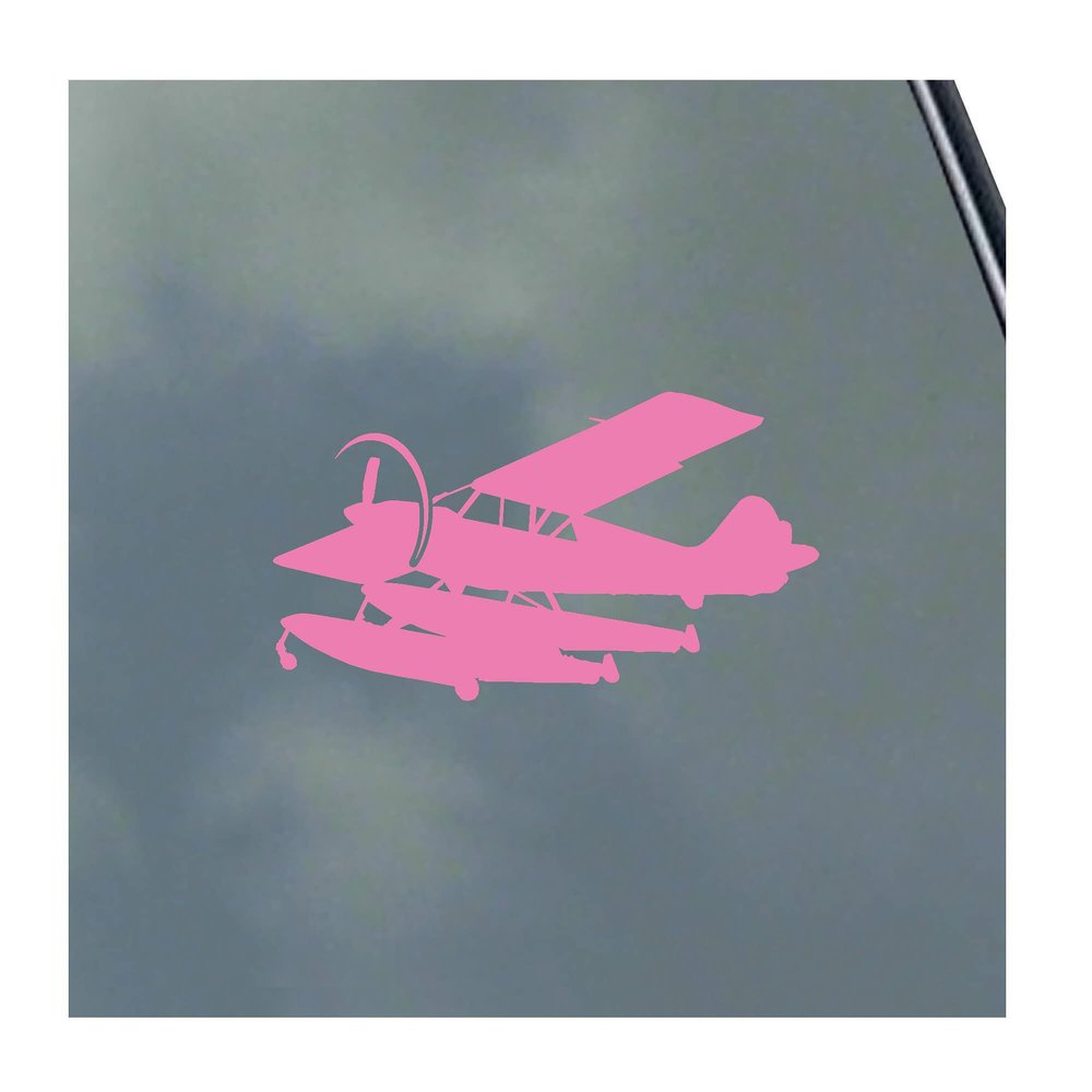 Aviat Husky Floatplane Pilot in Flight Vinyl Sticker Decal Bush Float Utility