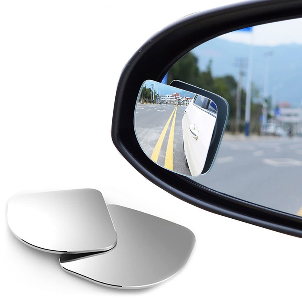 PAPABA 1 Pair Universal Auto Blind Spot Car Mirror Adjustable Wide Angle Side Rearview Blind Spot Mirror Frameless Convex Rear View Mirror Random