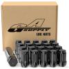 GAsupply 12x1.25 Lug Nuts Spline Black, 12x1.25 Closed End Acorn Tuner Lug Nuts 1.38" Tall Conical Seat 60 Degree for Aftermarket Wheels, 20 Pack+ 1 Lug Nut Lock Key Socket view 1