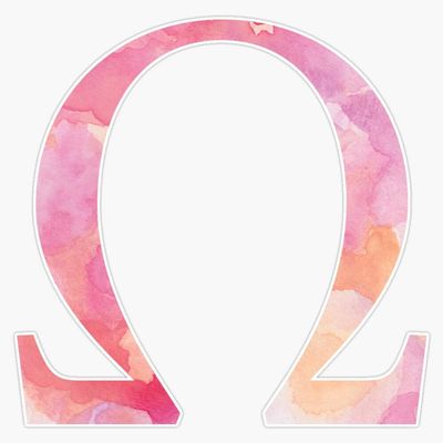 CNW Studio Pink Omega Watercolor Letter Vinyl Waterproof Sticker Decal Car Laptop Wall Window Bumper Sticker 5"