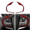 nuoozy Carbon Fiber Steering Wheel Button Frame Cover Trim Compatible with Ford Explorer 2020 2021 2022 2023 2024 Interior Accessories Red (2Pcs) view 1