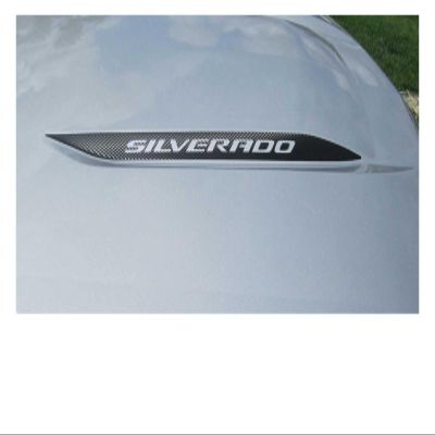 Chevy Silverado Carbon Fiber Trail Boss Hood Decals 2019-2026 Set of 2 GM Licensed