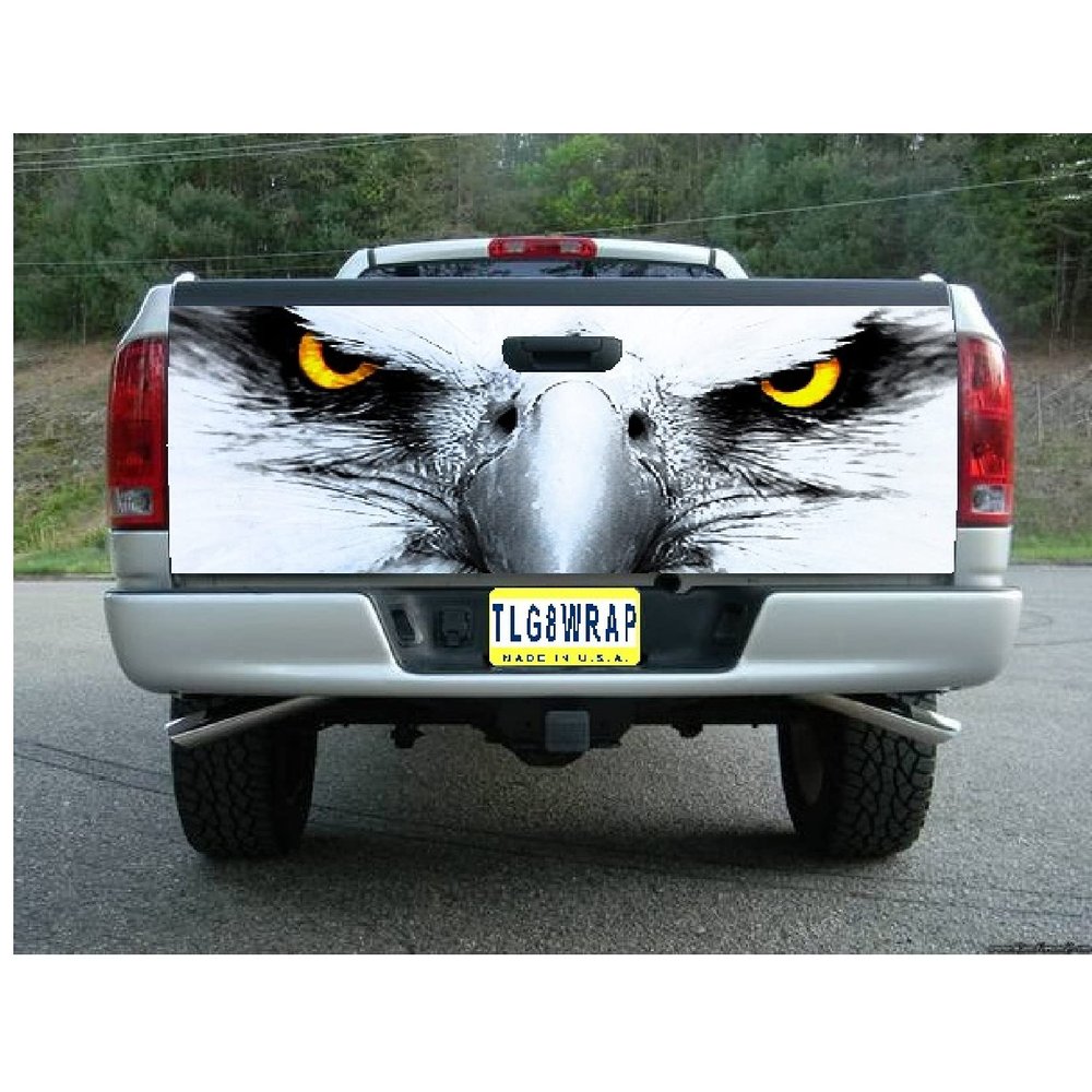GRAPHIX EXPRESS T47 American Flag Eagle Tailgate WRAP Vinyl Graphic Decal Sticker F150 F250 F350 Ram Silverado Sierra Tundra Ranger Frontier Titan Tacoma 1500 2500 3500 Bed Cover
