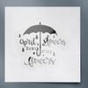 2 Pcs - No background Decal Stickers of April Showers Bring May Flowers (Metallic Silver) Premium Waterproof Vinyl Decal Stickers for Laptop Phone Accessory Helmet Car Window Mug Tuber USCsticc21773SI view 1