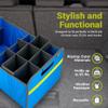 meori Collapsible Trunk Organizer for Car with Bottle Insert for Groceries Road Trips 2 Compartments Heavy Duty Mesh Pocket Ripstop view 3