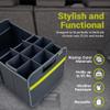 meori Collapsible Trunk Organizer for Car with Bottle Insert for Groceries Road Trips 2 Compartments Heavy Duty Mesh Pocket Ripstop view 3