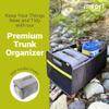 meori Collapsible Trunk Organizer for Car with Cooler for Groceries Road Trips 2 Compartments Heavy Duty Mesh Pocket Ripstop view 2