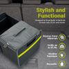 meori Collapsible Trunk Organizer for Car with Cooler for Groceries Road Trips 2 Compartments Heavy Duty Mesh Pocket Ripstop view 3