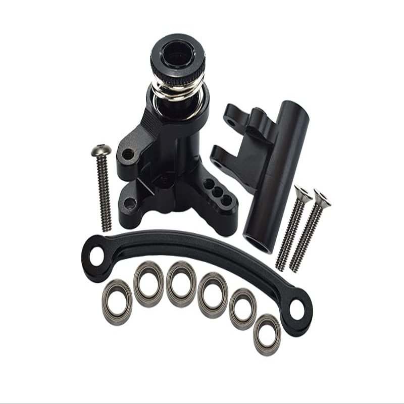 GPM 1:10 Lasernut U4 Tenacity LOS03028 / Tenacity DB Pro LOS03027V2 Upgrade Parts Aluminum Steering Assembly - 12Pc Set Black