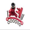 1:10 Lasernut U4 Tenacity LOS03028 / Tenacity DB Pro LOS03027V2 Upgrade Parts Aluminum Steering Assembly - 12Pc Set Red view 1