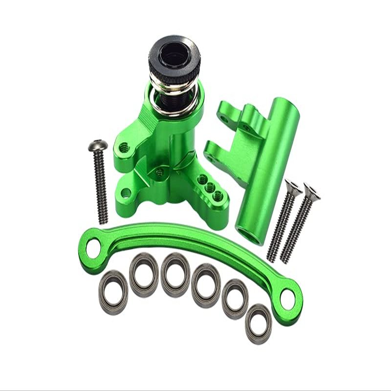 GPM For Losi 1:10 Lasernut U4 Tenacity LOS03028 / Tenacity DB Pro LOS03027V2 Upgrade Parts Aluminum Steering Assembly - 12Pc Set Green