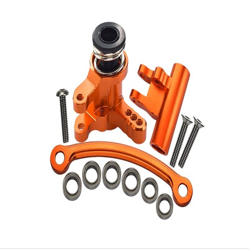 GPM For Losi 1:10 Lasernut U4 Tenacity LOS03028 / Tenacity DB Pro LOS03027V2 Upgrade Parts Aluminum Steering Assembly - 12Pc Set Orange