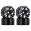 1.0" Beadlock CNC Micro Crawler Alloy Wheel Rim Hub for 1/24 RC Crawler Car Axial SCX24 90081 AXI00001-4Pc Black view 1