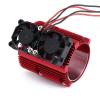Metal Dual Fan 41-43mm Motor Radiator Heat Sink for 1/8 RC Car Monster Truck Traxxas SUMMIT E-REVO - 1 Set Red view 1
