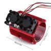 Metal Dual Fan 41-43mm Motor Radiator Heat Sink for 1/8 RC Car Monster Truck Traxxas SUMMIT E-REVO - 1 Set Red view 2
