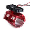 Metal Dual Fan 41-43mm Motor Radiator Heat Sink for 1/8 RC Car Monster Truck Traxxas SUMMIT E-REVO - 1 Set Red view 4