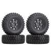 49 * 18mm Beadlock Micro Crawler Wheel Rims Tires Set for 1/24 RC Crawler Car Axial SCX24 90081-4Pc Black view 1