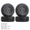 49 * 18mm Beadlock Micro Crawler Wheel Rims Tires Set for 1/24 RC Crawler Car Axial SCX24 90081-4Pc Black view 2