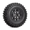 49 * 18mm Beadlock Micro Crawler Wheel Rims Tires Set for 1/24 RC Crawler Car Axial SCX24 90081-4Pc Black view 4