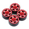 1.0" Beadlock CNC Micro Crawler Alloy Wheel Rim Hub for 1/24 RC Crawler Car Axial SCX24 90081 AXI00001-4Pc Red view 2
