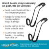 High Road Car Hooks for Purses and Bags with Leather Trim - Unbreakable Car Seat Hooks for Large Purse Straps and Heavy Bags up to 40 lbs - Secure Attachment Loops Fit All Headrest Posts, 2-Pack view 2