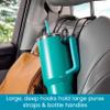 High Road Car Hooks for Purses and Bags with Leather Trim - Unbreakable Car Seat Hooks for Large Purse Straps and Heavy Bags up to 40 lbs - Secure Attachment Loops Fit All Headrest Posts, 2-Pack view 3