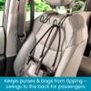 High Road Car Hooks for Purses and Bags with Leather Trim - Unbreakable Car Seat Hooks for Large Purse Straps and Heavy Bags up to 40 lbs - Secure Attachment Loops Fit All Headrest Posts, 2-Pack view 4