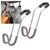 High Road Car Hooks for Purses and Bags with Leather Trim - Unbreakable Headrest Car Hooks for Large Purse Straps and Heavy Bags up to 40 lbs - Secure Attachment Loops Fit All Headrest Posts, 2-Pack view 1