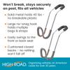 High Road Car Hooks for Purses and Bags with Leather Trim - Unbreakable Headrest Car Hooks for Large Purse Straps and Heavy Bags up to 40 lbs - Secure Attachment Loops Fit All Headrest Posts, 2-Pack view 2