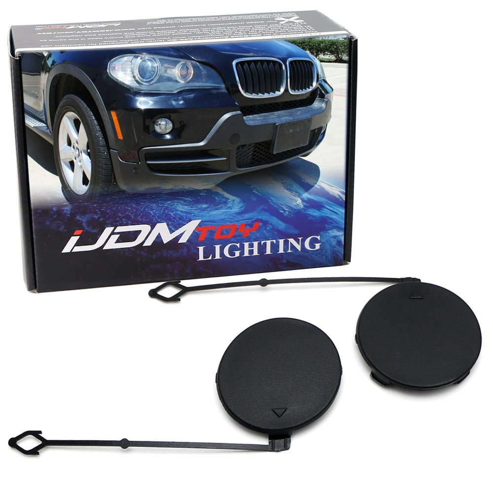 iJDMTOY Front Bumper Tow Hook Cap Covers for BMW 2007-2010 Pre-LCI X5
