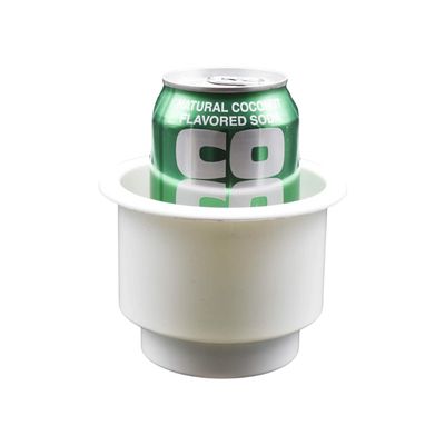 MARINE CITY ABS White Plastic Cup Holder with Center Drain, Durable Polypropylene, Ideal for Boats, Yachts, RVs & Cars (Pack of 1)