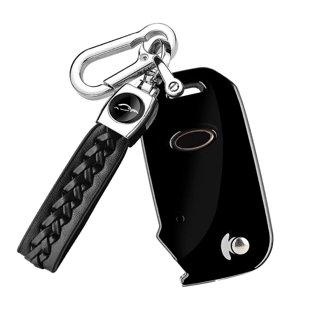 ontto Key Fob Cover for Kia Flip Remote Stylish Key Case Holder Black