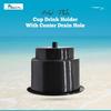 Marine City Black ABS Plastic Cup / Drink Holder with Center Drain (4 Pcs) view 2