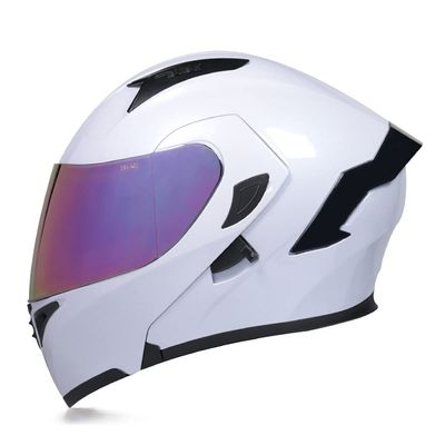 SDFGDFD Motorcycle Flip Front Helmet Motorcycle Crash Modular Helmet has obtained DOT/ECE Certification, Built-in Sun Visor, Full Face Motorbike Helmet Lining is Breathable and Removable