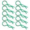 VGEBY RC Car Shell Clips, 10Pcs Not Easy to Corrode RShape Metal Body Clips LongLasting and RC Car Shell Clip Pins Fit for 1/5 1/6 1/8 1/10 RC Car(Green) Car Model Accessory view 1