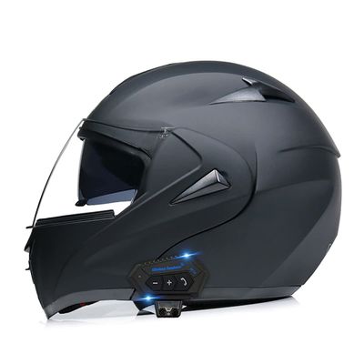 SDFGDFD Bluetooth Modular Helmet, Full face Motorcycle Anti-Collision Helmet has obtained DOT/ECE Certification, Full Face Motorbike Helmet Double-Layer Sun Visor Inner Shirt Detachable