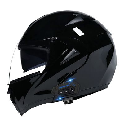 SDFGDFD Bluetooth Modular Helmet, Full face Motorcycle Anti-Collision Helmet has obtained DOT/ECE Certification, Full Face Motorbike Helmet Double-Layer Sun Visor Inner Shirt Detachable