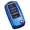 Cacacar Key Fob Cover for VW, Premium Soft TPU Full Protection Key Fob Case for VW Jetta Golf Polo MK6 Passat Tiguan Beetle Key Cover (Blue) view 1