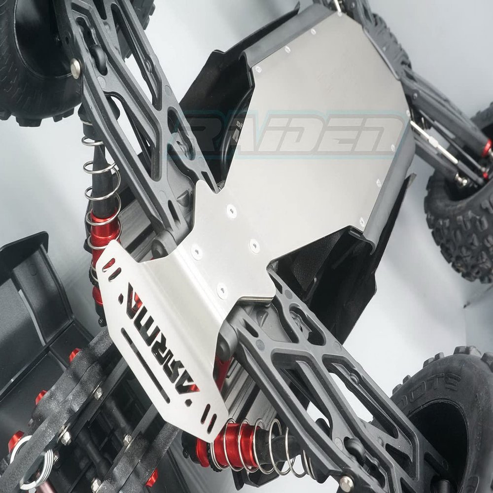 Raidenracing Stainless Steel Chassis Protector Guard Armor Rear Skid Plate Set fits 1/8 KRATON EXB