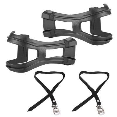 1 Set Toe Clips for Bike Pedals, Mountain Bike Pedals, Bike Pedals with Straps for Road Bicycle Cycling