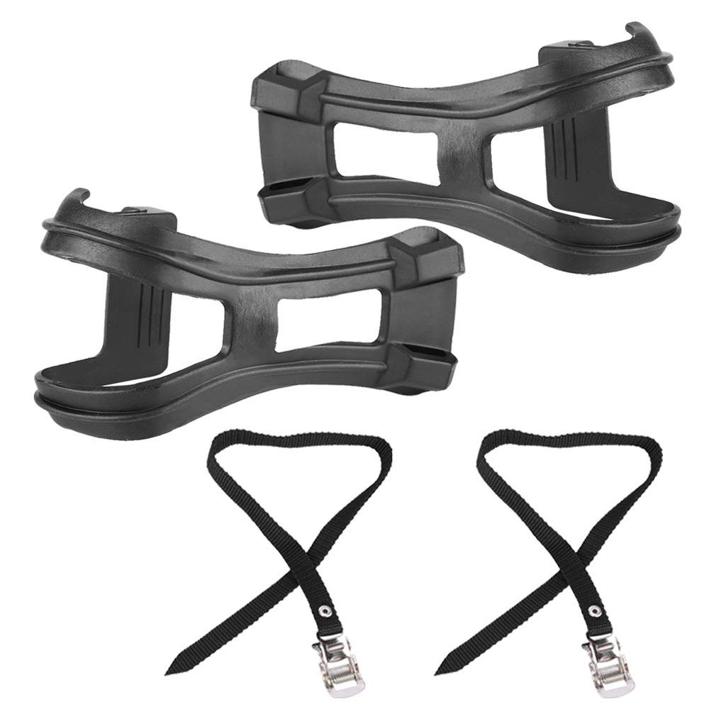1 Set Toe Clips for Bike Pedals, Mountain Bike Pedals, Bike Pedals with Straps for Road Bicycle Cycling