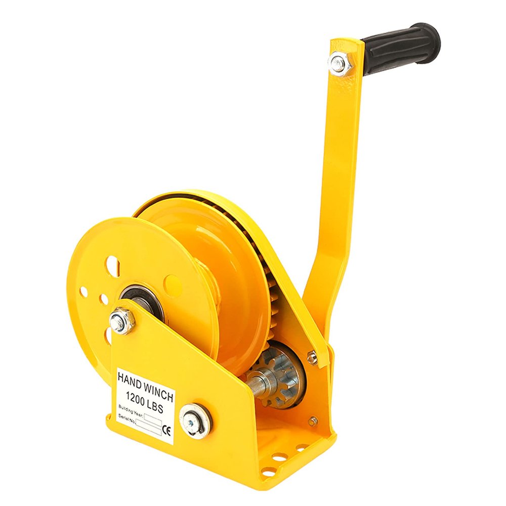 Aprilhp Hand Winch with Cable for Deer Feeder, Hand Crank Boat Trailer Winch with Brake, Boat Lift Manual Winch with 20 Meters Steel Wire Rope, Manual Winch for Self-Rescue in Desert