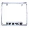 Ford Bronco Metal License Plate Frame Tag Holder - Chrome with Black view 1