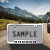 Ford Bronco Metal License Plate Frame Tag Holder - Chrome with Black view 2