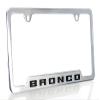 Ford Bronco Metal License Plate Frame Tag Holder - Chrome with Black view 4