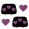 KAAA ALLBrand Universal Car Truck Crystal Bling Rhinestone Studded Seat Head Rest Covers - Pair (Pink HeartBlack)(KAH) view 1