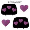 KAAA ALLBrand Universal Car Truck Crystal Bling Rhinestone Studded Seat Head Rest Covers - Pair (Pink HeartBlack)(KAH) view 2